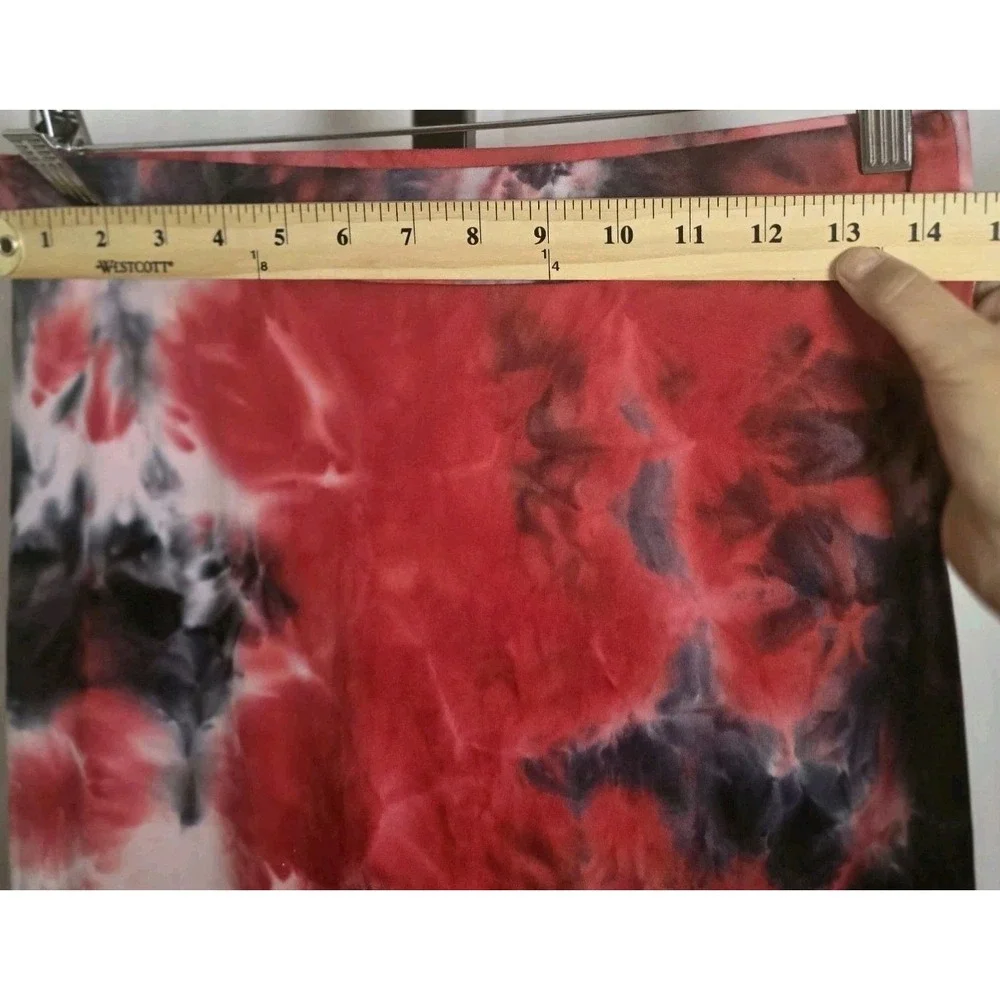 Say Anything Women's‎ L Tie Dye Crop Tank & Maxi Skirt Set Red Black Stretch USA